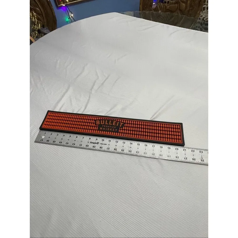Bulleit Bourbon Whiskey BEER SPILL RAIL BAR MAT 3 1/2